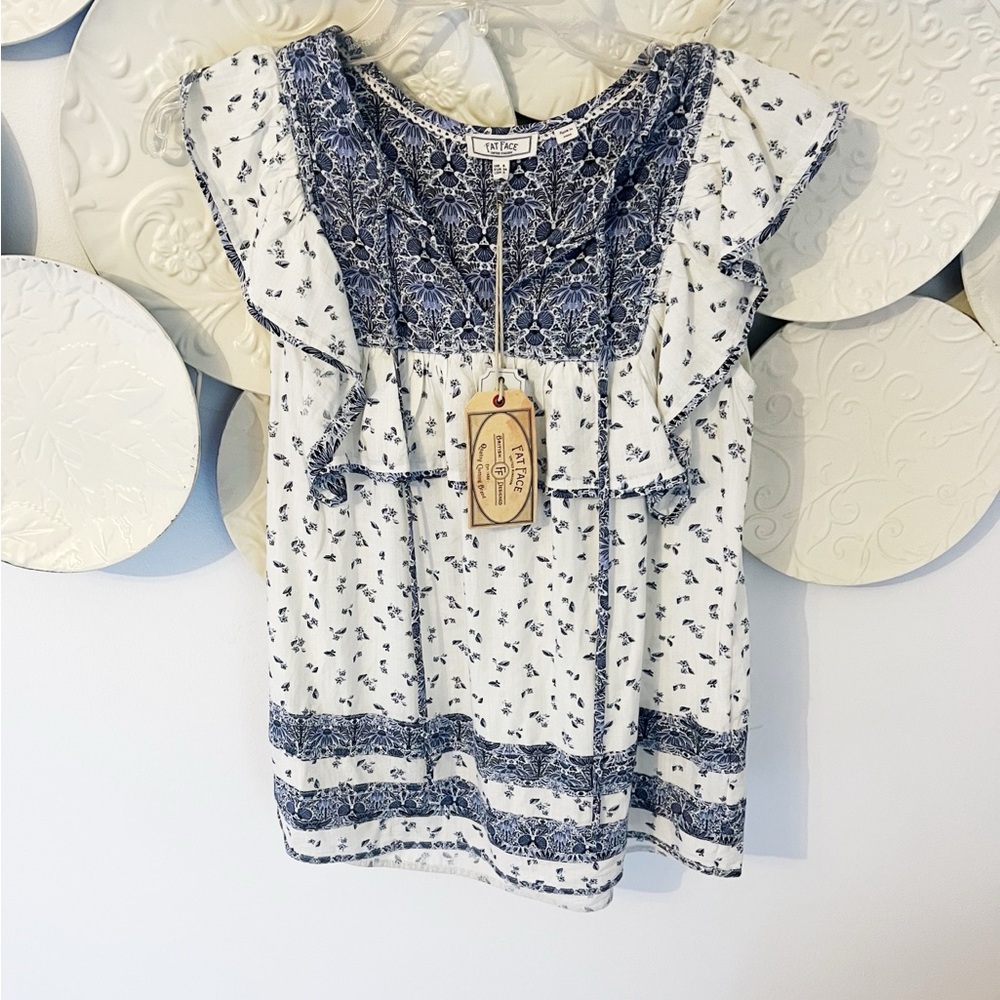 NWT Sz 2 Fat Face Mixed Print Top - Picture 2 of 5
